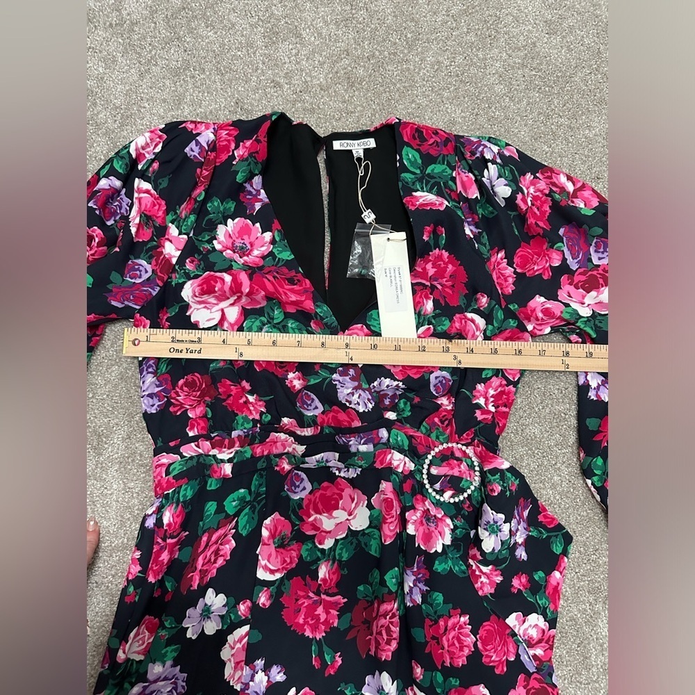 Ronny Kobo Floral Mini Dress w Open Back - size Medium - NWT - Cocktail / Formal - Picture 6 of 16